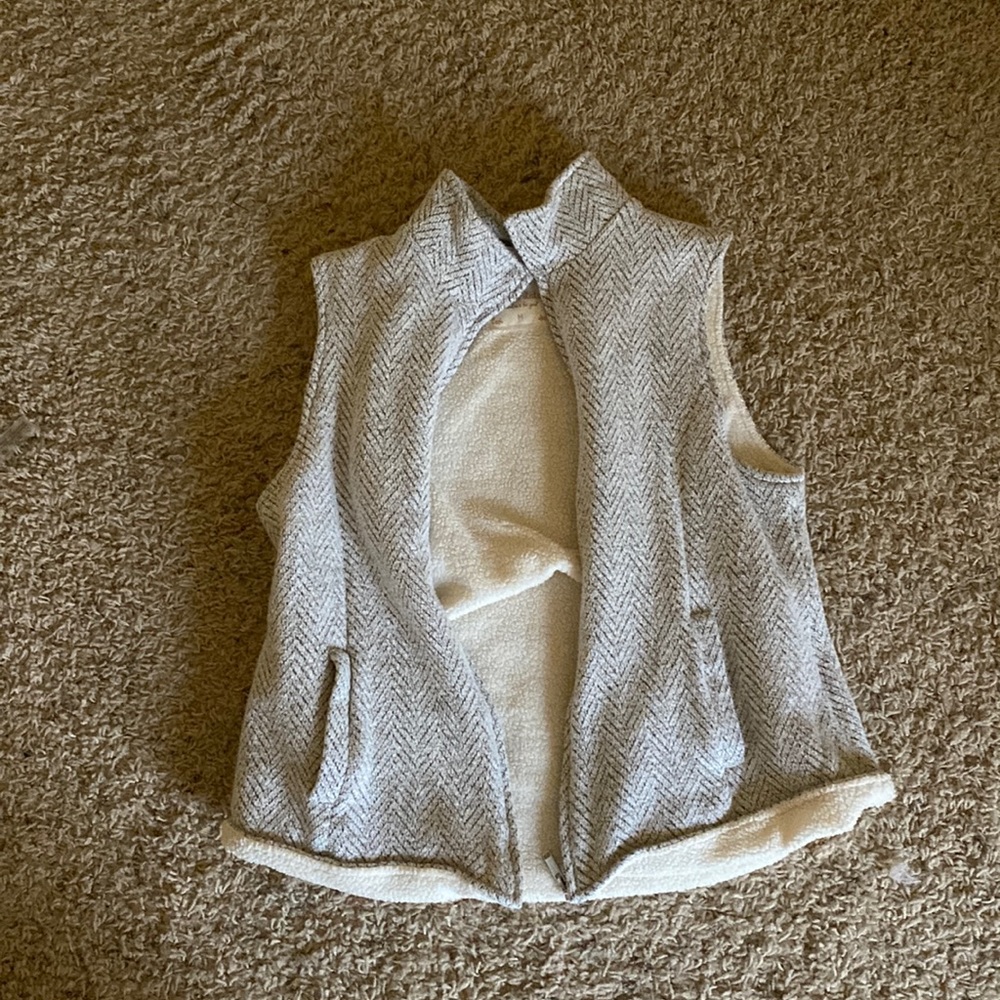 Soft white and gray vest